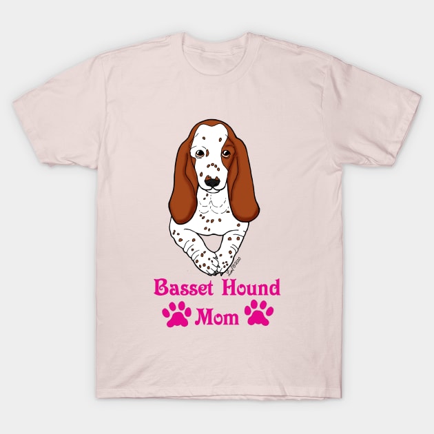 Basset Hound Mom T-Shirt by HonuHoney